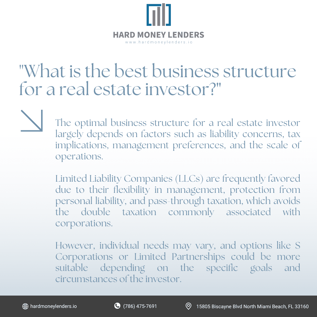 What is the best business structure for a real estate investor