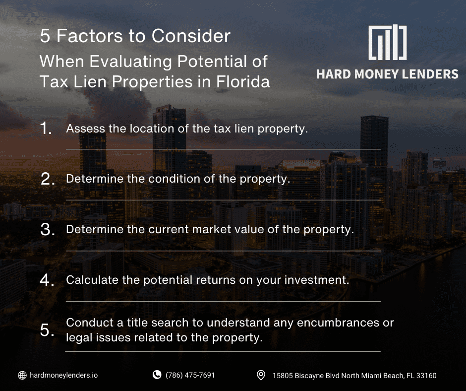 5 factors to consider when evaluating potential of tax lien properties in florida
