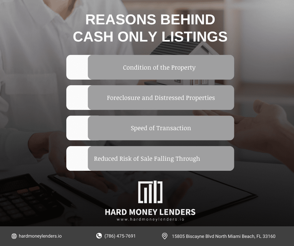 Reasons Behind Cash Only Listings