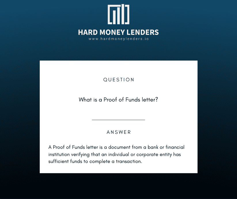 What is a Proof of Funds letter